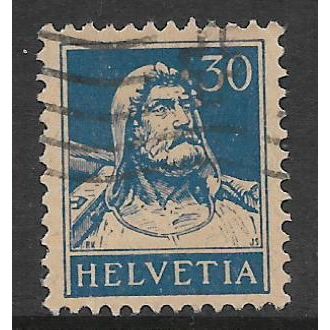 SWITZERLAND 1914 WILLIAM TELL 30c BLUE on BUFF SG 293 FINE USED#2