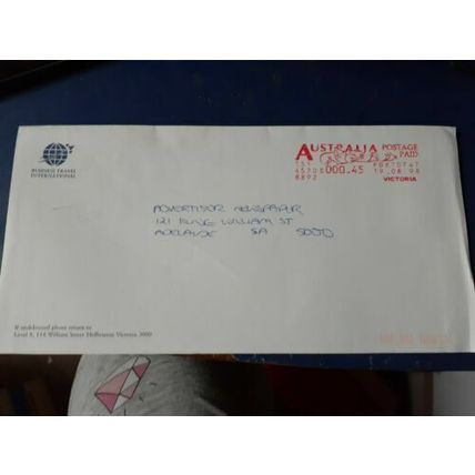 australia commercial 1998 cover used special postmark as in pic Business travel