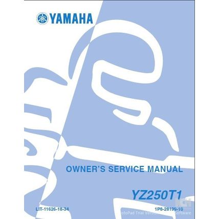 YAMAHA YZ250T1 OWNERS SERVICE MANUAL MOTORCYCLE 270 PAGES IN ENGLISH