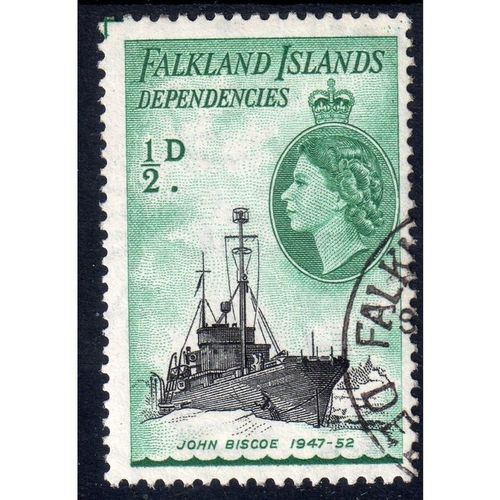 FALKLAND ISLAND DEP Sg G26 1954 ship 1/2d black & green V/Fine used (G75)
