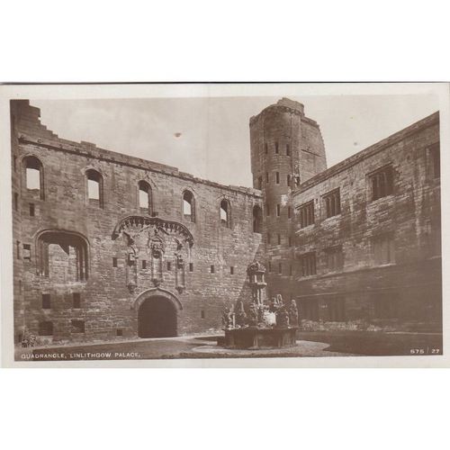 Vintage Sepia Photo Postcard - Quadrangle Linlithgow Palace