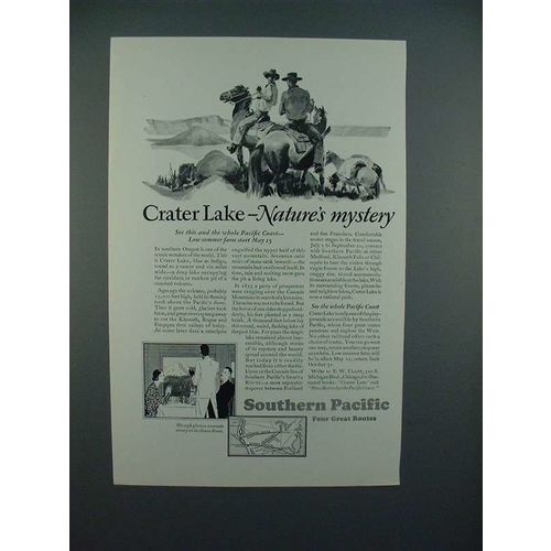 1929 Southern Pacific Lines Railroad Ad - Crater Lake