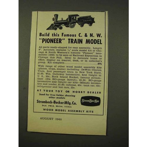 1948 Strombeck-Becker Pioneer Train Model Toy Ad