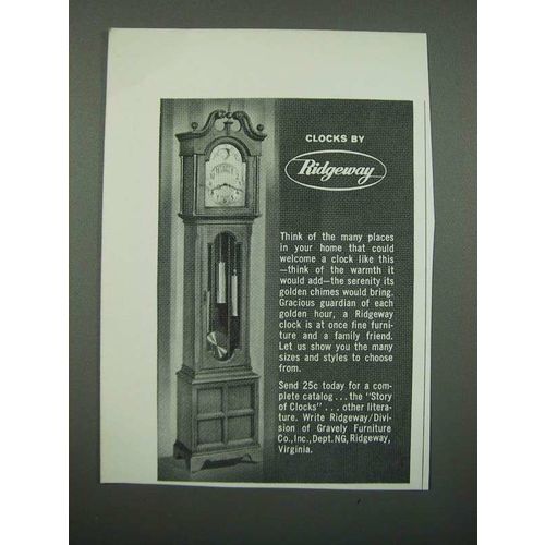 1966 Ridgeway Grandfather Clock Ad