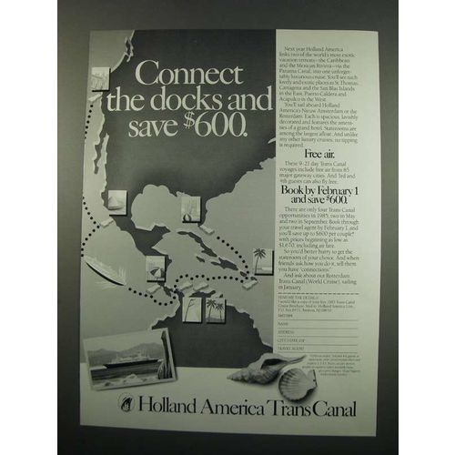1984 Holland America Ad - Connect the Docks