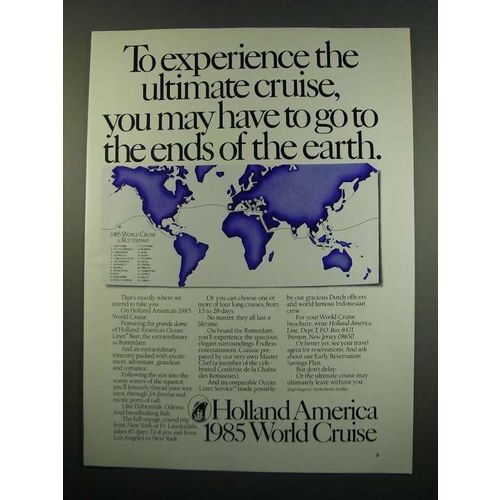1984 Holland America Ad - Experience Ultimate Cruise