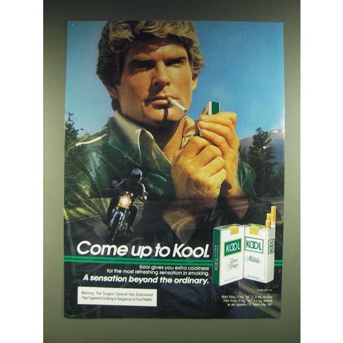 1985 Kool Cigarettes Ad - Come up to - Motorcycle