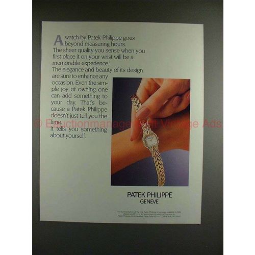 1988 Patek Philippe Watch Ad - Beyond Measuring Hours!!