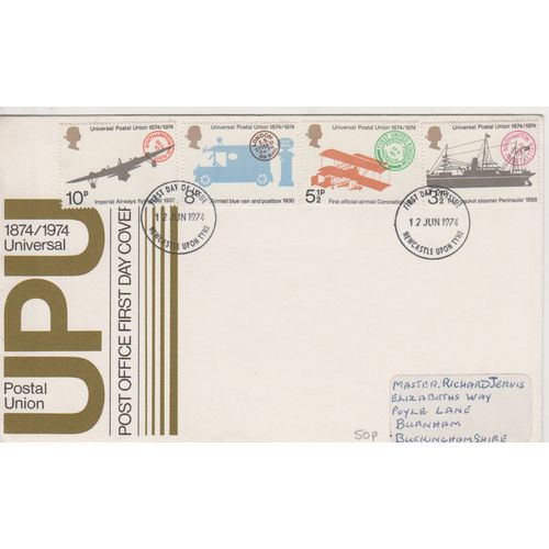 GB 1974 UPU set GPO FDC Newcastle pm see others