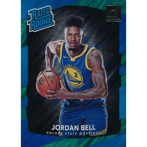 2017-18 Donruss Rated Rookie Green Flood 163 Jordan Bell Golden State Warriors