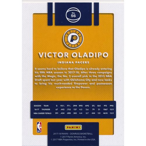 2017-18 Donruss 56 Victor Oladipo Indiana Pacers