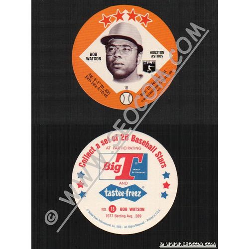 Sport Baseball Discs Name: Watson, Bob 1B Houston Astros~414