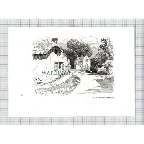 (8611) East Hendred Berkshire / Dinton Buckinghamshire - 1980s Print / Cutting