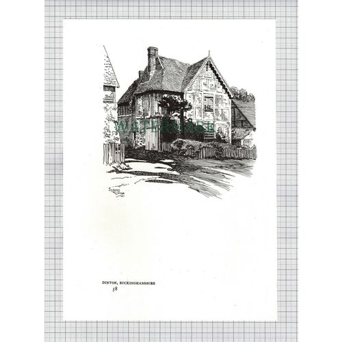 (8611) East Hendred Berkshire / Dinton Buckinghamshire - 1980s Print / Cutting