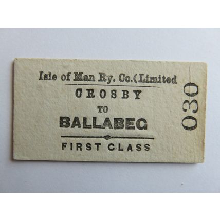Isle of Man Railway Crosby-Ballabeg Ticket #285
