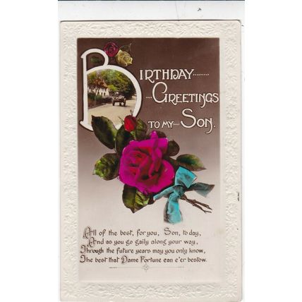 To my Son Birthday Greetings Postcard used VGC