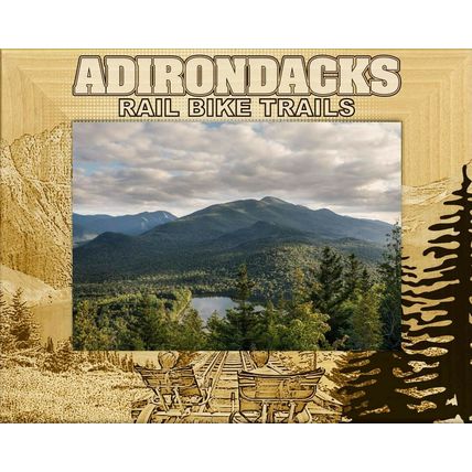 Adirondacks Rail Bike Trails Laser Engraved Wood Picture Frame (5 x 7)