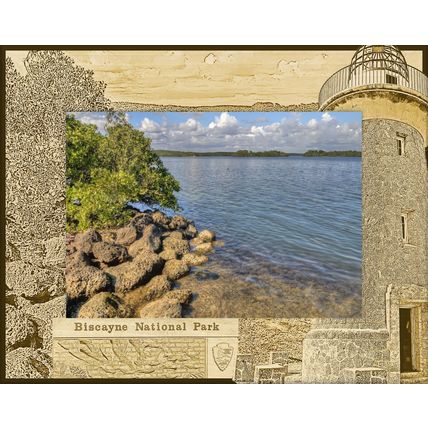 Biscayne National Park Laser Engraved Wood Picture Frame (3 x 5)