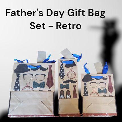 Retro Gift Bags .. Father's Day - Dad's Birthday - Boy Baby Shower - Nostalgic