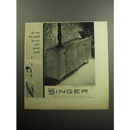1957 Singer Furniture Ad - For you who would live in a very special world