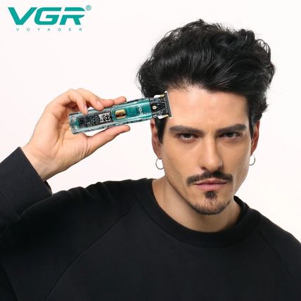 VGR Mens Hair Clipper Trimmer Blade Transparent Body Bald Head Shaver V-961