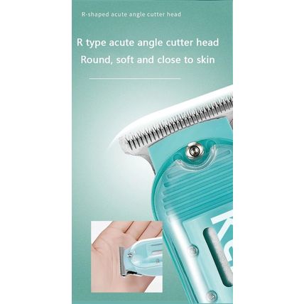 Kemei KM-1133 Mens Professional Hair Clipper Green Transparent Body USB Charging