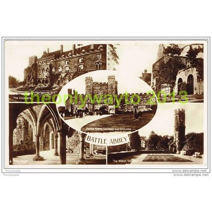 BATTLE ABBEY, 5 IMAGES, SUSSEX, ENGLAND, 1940/50s?, Postcard