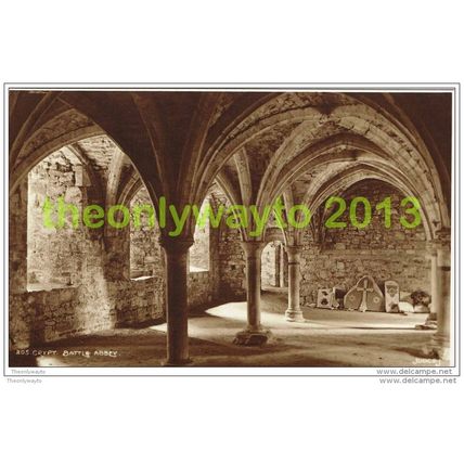 THE CRYPT, BATTLE ABBEY, SUSSEX, ENGLAND, 1920s?, Postcard
