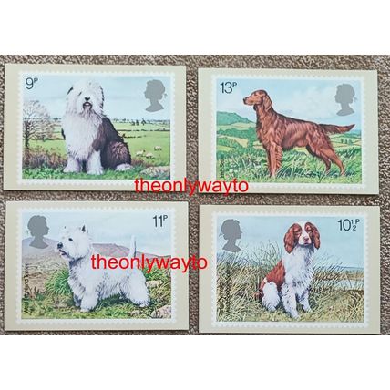 British Dogs, 4 Unused Items, PO PHQ 33, 1979, Postcard