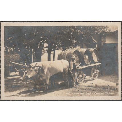 Carro con Buoi, Costumi Ticinesi, 1926 - Mayr Foto Cartolina
