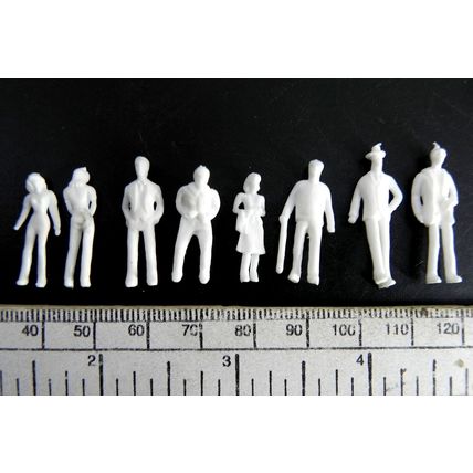 Figurines – échelle OO/HO (1:76) non peintes – sachet de 100 assorties