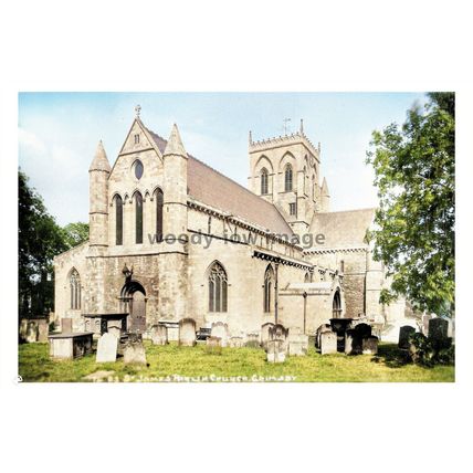 ptc6025 - Lincs - Early view, St. James Church & Cemetery, Grimsby - print 6x4