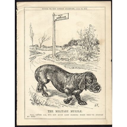 MILITARY MUZZLE 1919 John Bernard Partridge PUNCH CARTOON PAGE