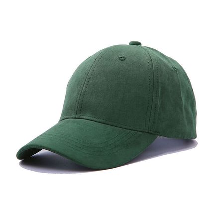 Cap Adjustable Strapback Hat For Men Women Solid Color Suede Leather Baseball