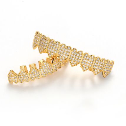Gold Silver Color Teeth Grillz Hip Hop Grills Big 8 Top 8 Bottom Set ICED 5A+ CZ