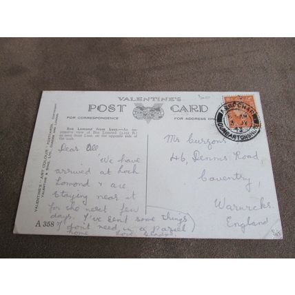 1940s Valentines Postcard - Ben Lomond from Luss - Artist A358