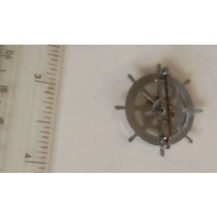 Vintage Pilgrim Fathers Mayflower Blue Enamel Ship's Wheel Brooch Badge Pin