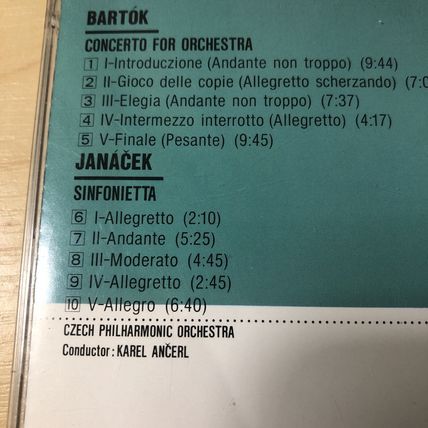 Bartok concerto for orchestra, Janacek Sinfonietta CD