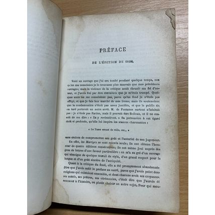 RARE* ANTIQUE CHATEAUBRIAND "LES MARTYRS" RELIGIOUS FRENCH BOOK (P4)