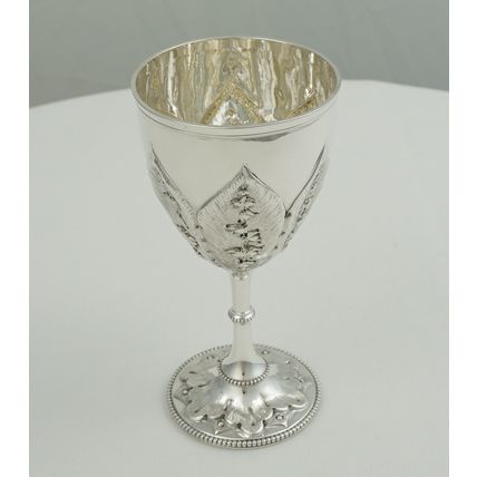 6" Victorian Sterling Silver Goblet, London 1863, John Evans II, 151mm, 129g.
