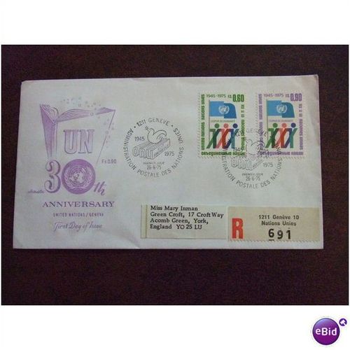 United Nations Geneva 1975 30th Anniversary FDC SHS