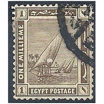 Egypt 1914 SG73 1m Sepia (rub) Fine Used.