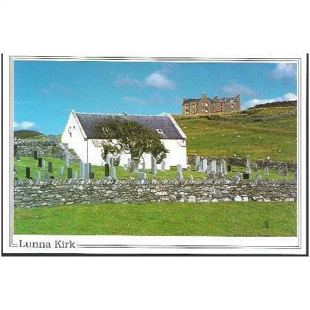 Lunna, Shetland - Lunna Kirk & House - local postcard