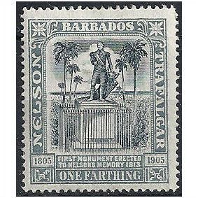 Barbados 1906 SG145 1/4d Black & Grey Nelson Mounted Mint .. .