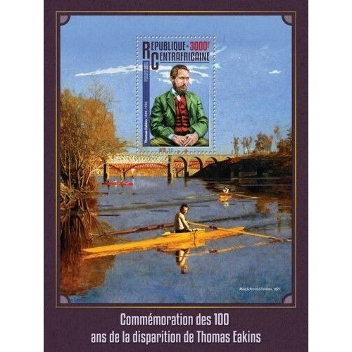 CENTRAL AFRICA 2016 SHEET MNH THOMAS EAKINS ART PAINTINGS ARTE PINTURAS 2A