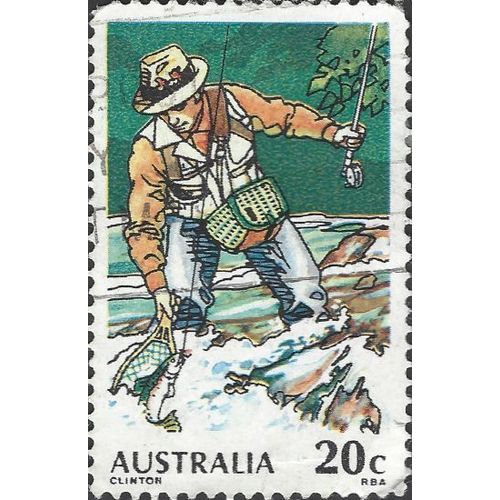 AUSTRALIA, Fly Fishing, green 1979, 20c, #2