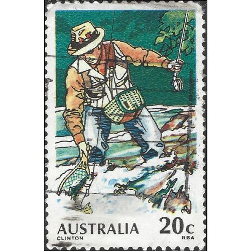 AUSTRALIA, Fly Fishing, green 1979, 20c, #8