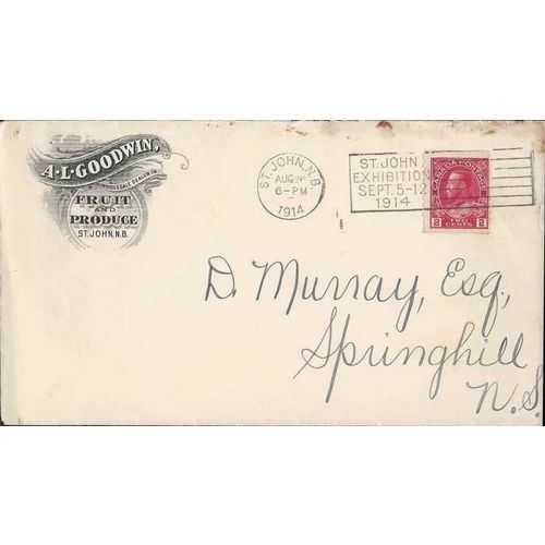 Canada Admiral Issue 1914 Illustrated St John NB Slogan with COIL