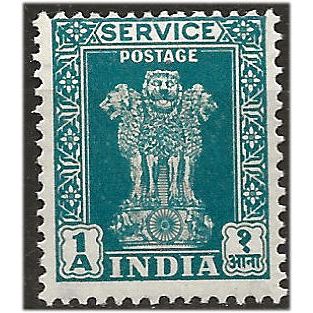 India 1950 O154 1a Turquoise SERVICE Mounted Mint ... ..