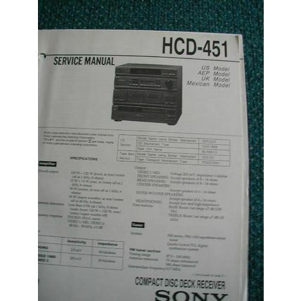 Sony Sony HCD-451 Service manual